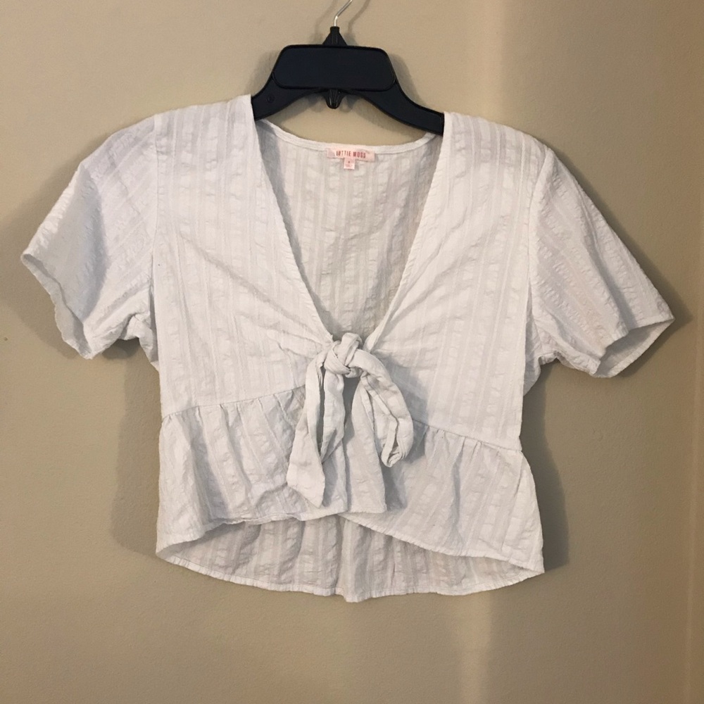 White cropped shirt